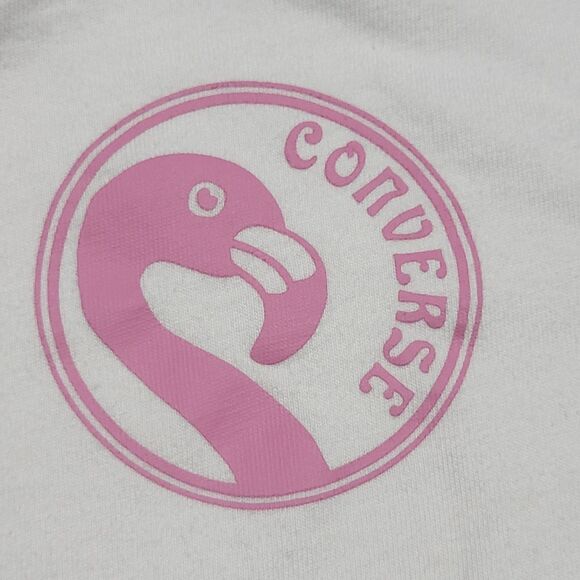Converse Graphic SS White Tee Pink Flamingo - Size Large - Picture 4 of 9
